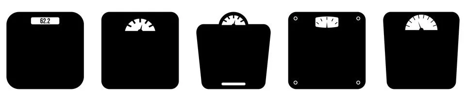 Floor scale icon set Illustrazione stock
