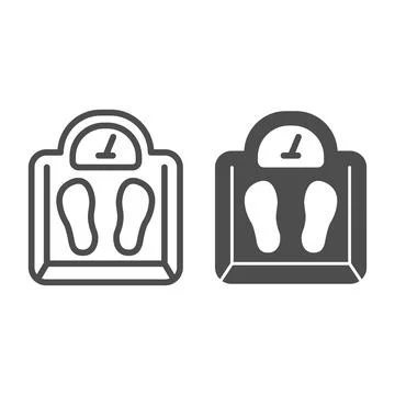 Floor scales line and solid icon, Diet concept, Scale sign on white background Stock Illustration