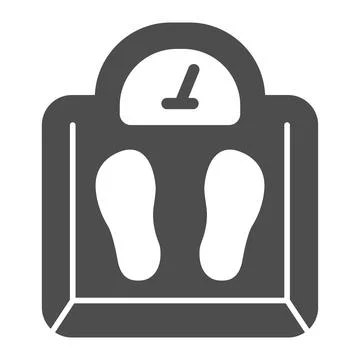 Floor scales solid icon, Diet concept, Scale sign on white background, Bathroom Stock Illustration