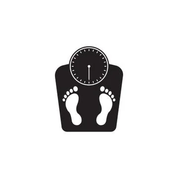 Floor scales solid icon, human footprints Stock Illustration