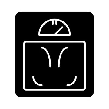 Floor scales vector icon. Black and white illustration. Solid linear icon. 스톡 일러스트
