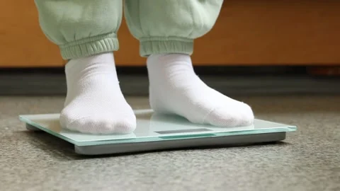 Floor scales for weight control Stock Footage 312737520