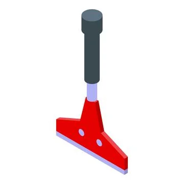 Floor scraper tool with red handle and metal blade for removing flooring ma.. Ilustración de archivo