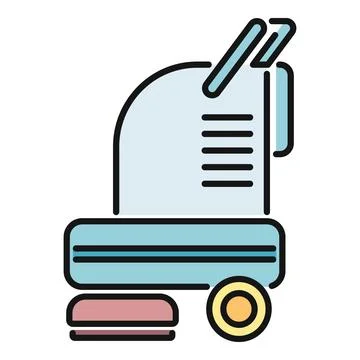 Floor scrubber machine cleaning service equipment icon Stock Illustration