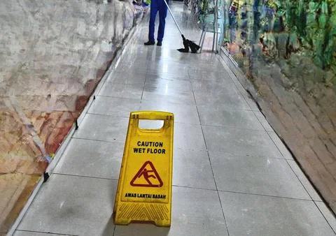 The floor is slippery Stock Photos