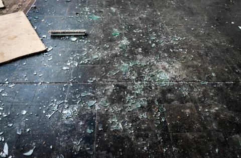 Floor of an smashed up place Foto stock