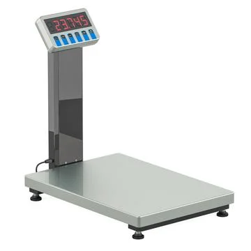 Floor Standing Digital Scale, Weight Computing Postal Scale, 3D rendering Stock Illustration