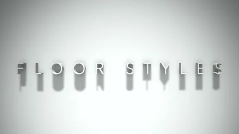 Floor styles 3D title animation white text on a white background 스톡 동영상 299647763