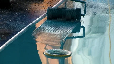 Floor surface painting with roller and epoxy resin paint 6 Stock Footage 123725145