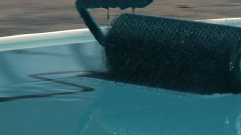 Floor surface painting with roller and epoxy resin paint 11 Stock Footage 123728360