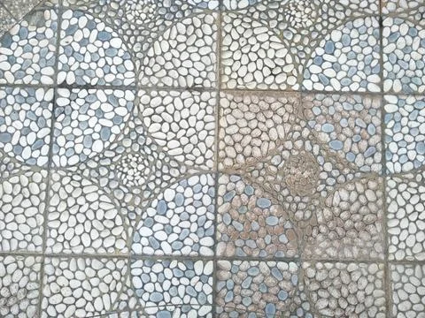 Floor tiles in the house with a unique pattern Stock Photos