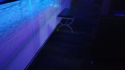 Floor View While Walking Through Empty Disco Nightclub Bar At Night Stock-Footage 127843372