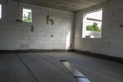 Floor waterproof bitumen membrane insulation Stock Photos