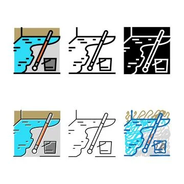 Floor waterproofing color multipack icon vector Ilustración de archivo