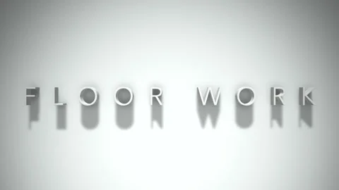 Floor work 3D title animation with shadows on a white background Stock Footage 297267186