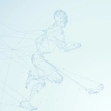 Floorball background, lines create a player with stick. Stock Illustration