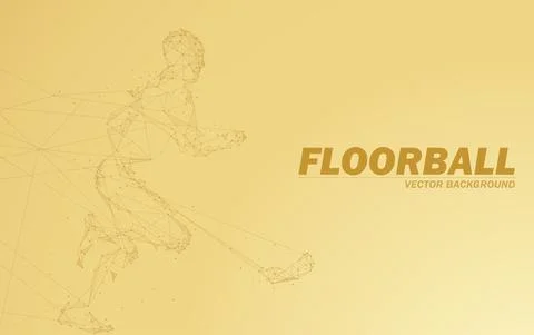 Floorball background, lines create a player with stick. Stock Illustration
