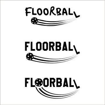 Floorball logo text Stock Illustration