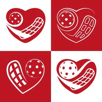 Floorball love pattern. pattern abstract floorball heart. Stock Illustration