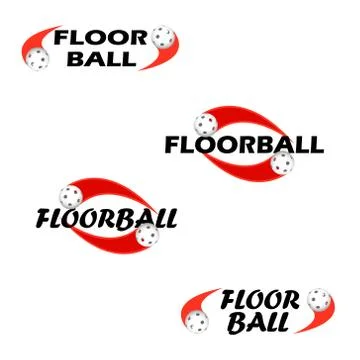 Floorball text for logo the team and the cup Stock Illustration