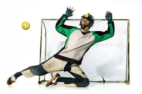 Floorball.attack. Stock Photos