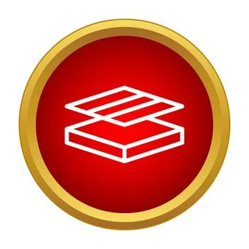 Flooring layers material construction icon on red background Illustrazione stock
