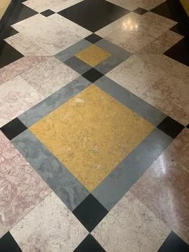 Flooring made of various types of marble Stock Photos