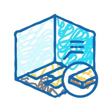 Flooring options interior designer icon doodle illustration Stock Illustration