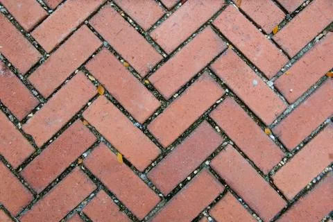 Flooring pattern with beautiful red clay tiles for walkway flooring Stock Photos
