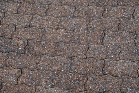 Flooring pattern with beautiful red clay tiles for walkway flooring. Top view Stock Photos