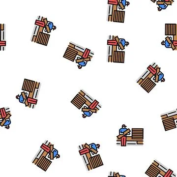 Flooring services vector seamless pattern Stock Illustration
