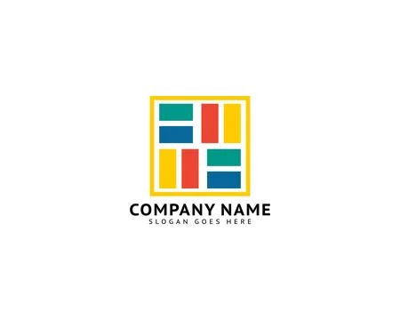 Flooring Tiles Logo Design Template 库存插图