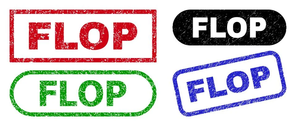 FLOP Rectangle Watermarks Using Corroded Texture Illustrazione stock