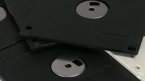 Floppy 3,5 disks turning macro Video stock 33717070