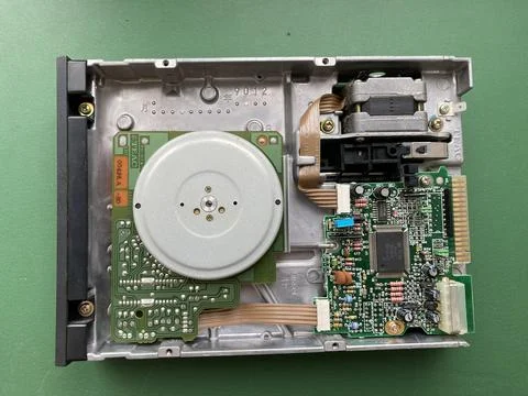 Floppy computer retro disk drive for storing information Foto stock