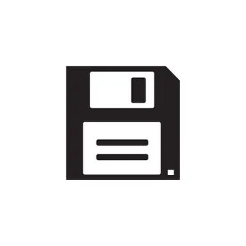 Floppy Disc Icon In Flat Style Vector For App, UI, Websites. Black Icon Vecto Stock Illustration