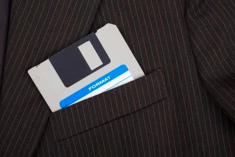 Floppy disc in a pocket Stock Photos
