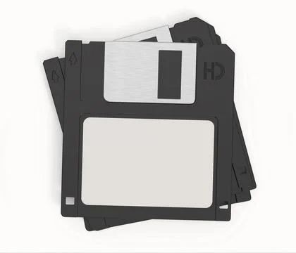 Floppy discs isolated on white background. 3D illustration イラスト素材