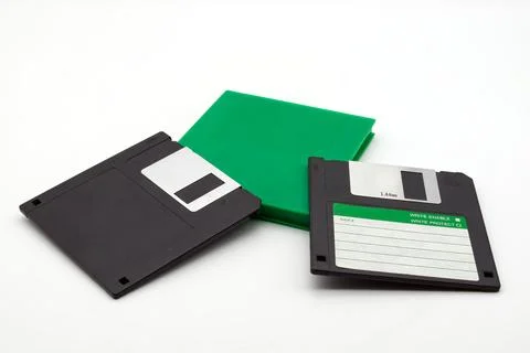 Floppy disk of 1.4 megabytes isolated on white background. Stock-Fotos