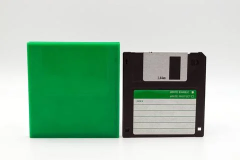 Floppy disk of 1.4 megabytes isolated on white background. Stock Photos