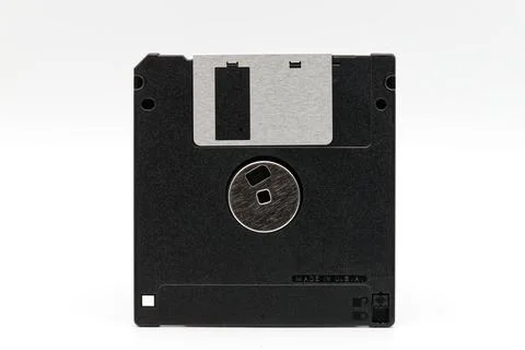 Floppy disk of 1.4 megabytes isolated on white background. Stock Photos