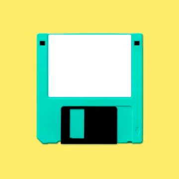 Floppy Disk 3.5 Inch Front Nostalgia, Isolated And Presented In Punchy Colors Stock Photos