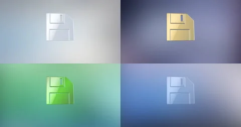 Floppy Disk 3d Icon Stock Footage