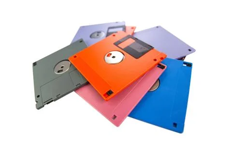 A floppy disk , also called a floppy, diskette isolated white background Foto stock