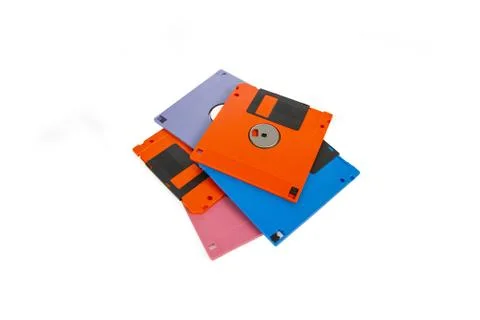 A floppy disk , also called a floppy, diskette isolated white background 写真素材