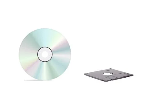 Floppy disk and cd Stock Photos