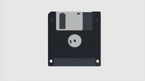 Floppy disk. Animation of the storage device. Cartoon Stock Footage 145708355
