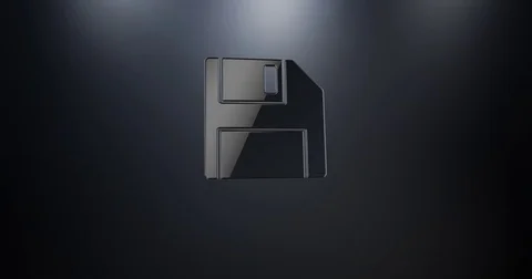 Floppy Disk Black 3d Icon Video stock 71729616