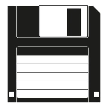 Floppy disk - black and white vector illustration of floppy diskette Stock Illustration