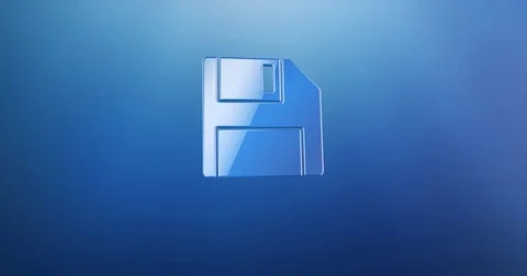 Floppy Disk Blue 3d Icon Stock Footage 71730060